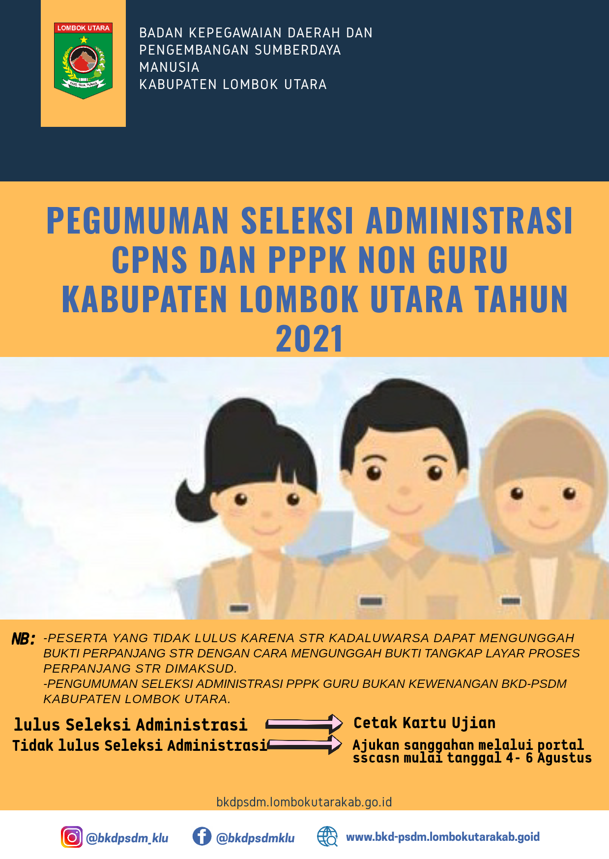 Pengumuman Seleksi Administrasi CPNS dan PPPK Non Guru Tahun 2021